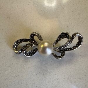 Silver and Pearl Brooch Pin